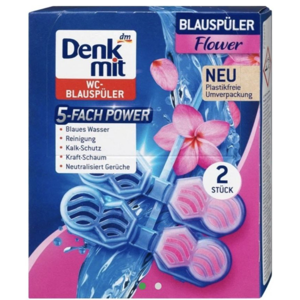 Підвісні таблетки для унітаза Denkmit WC Multi-Aktiv Flower  Splash 2шт.