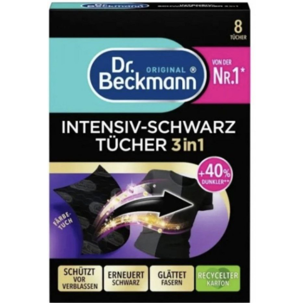 Серветки для відновлення чорного текстилю 3в1 Dr. Backmann 8шт