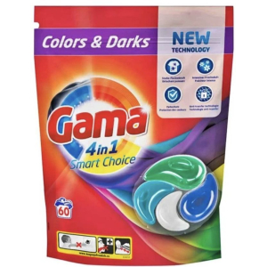 Капсули для прання кольорових речей Gama 4in1 Сolors&Darks, 60