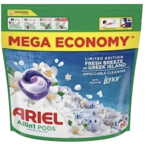 Капсули для прання Ariel All in 1 Pods Jasmine & Sea Salt з ароматом Lenor 60 шт