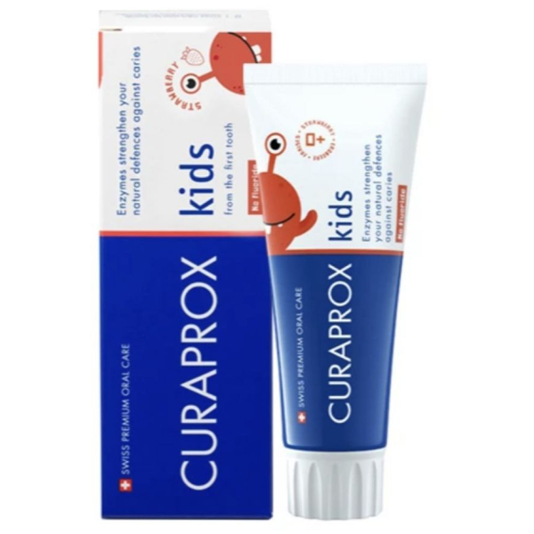 Дитяча зубна паста Curaprox Kids із фтором 950 ppm (від 2 років) зі смаком полуниці